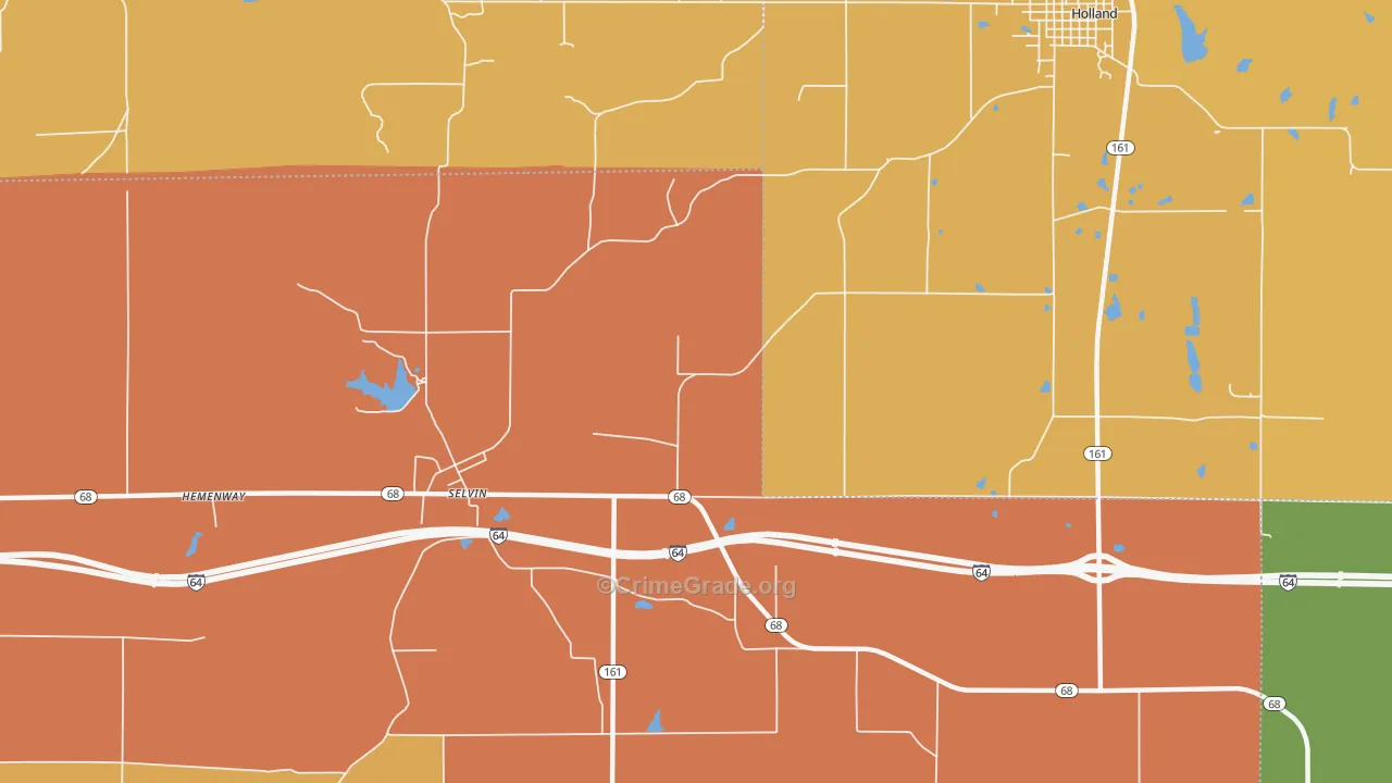 Selvin, IN Map of Vandalism Rates