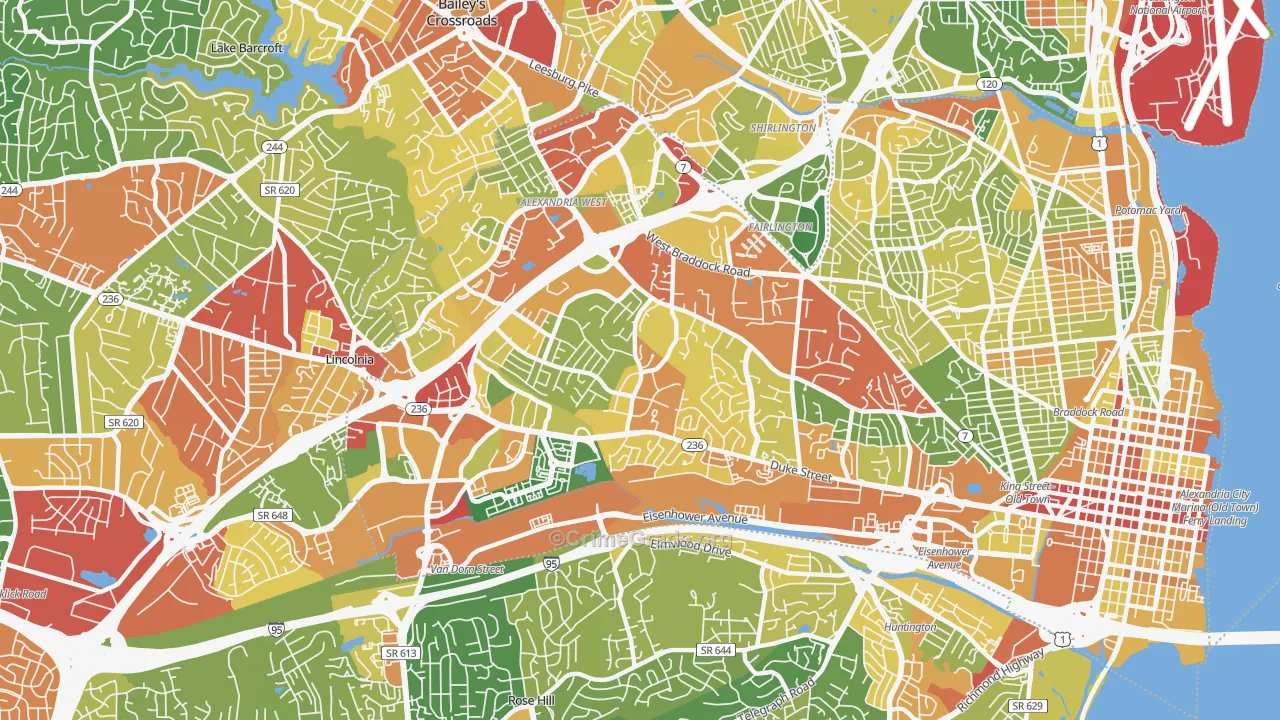 Seminary Hill, Alexandria, VA Map of Vandalism Rates