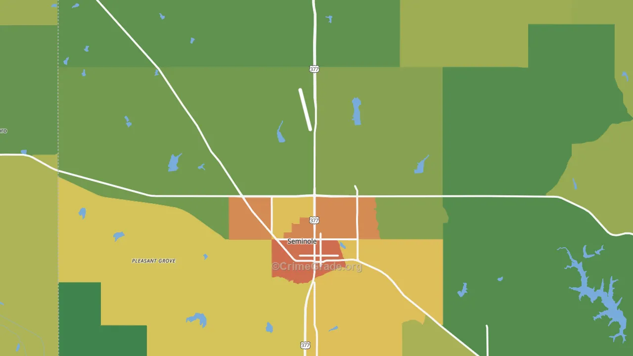 Seminole, OK Map of Vandalism Rates