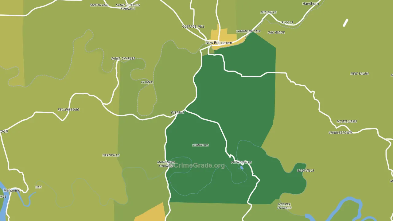 Seminole, PA Map of Vandalism Rates
