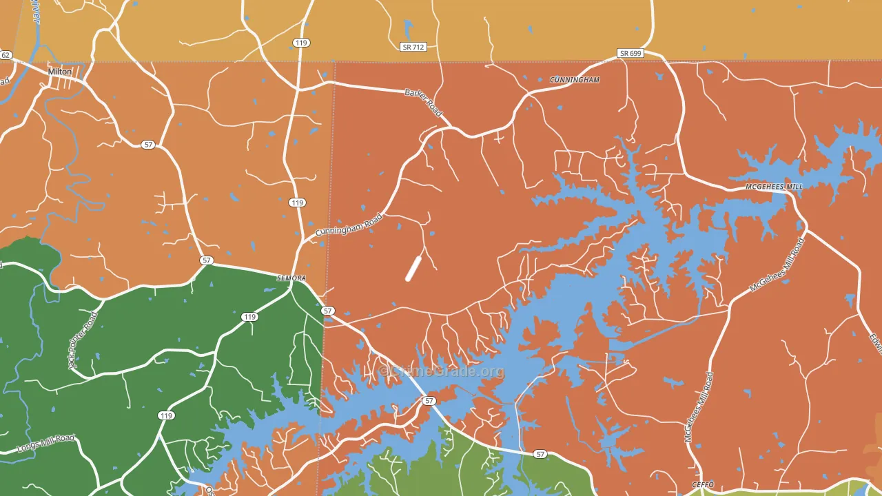Semora, NC Map of Vandalism Rates