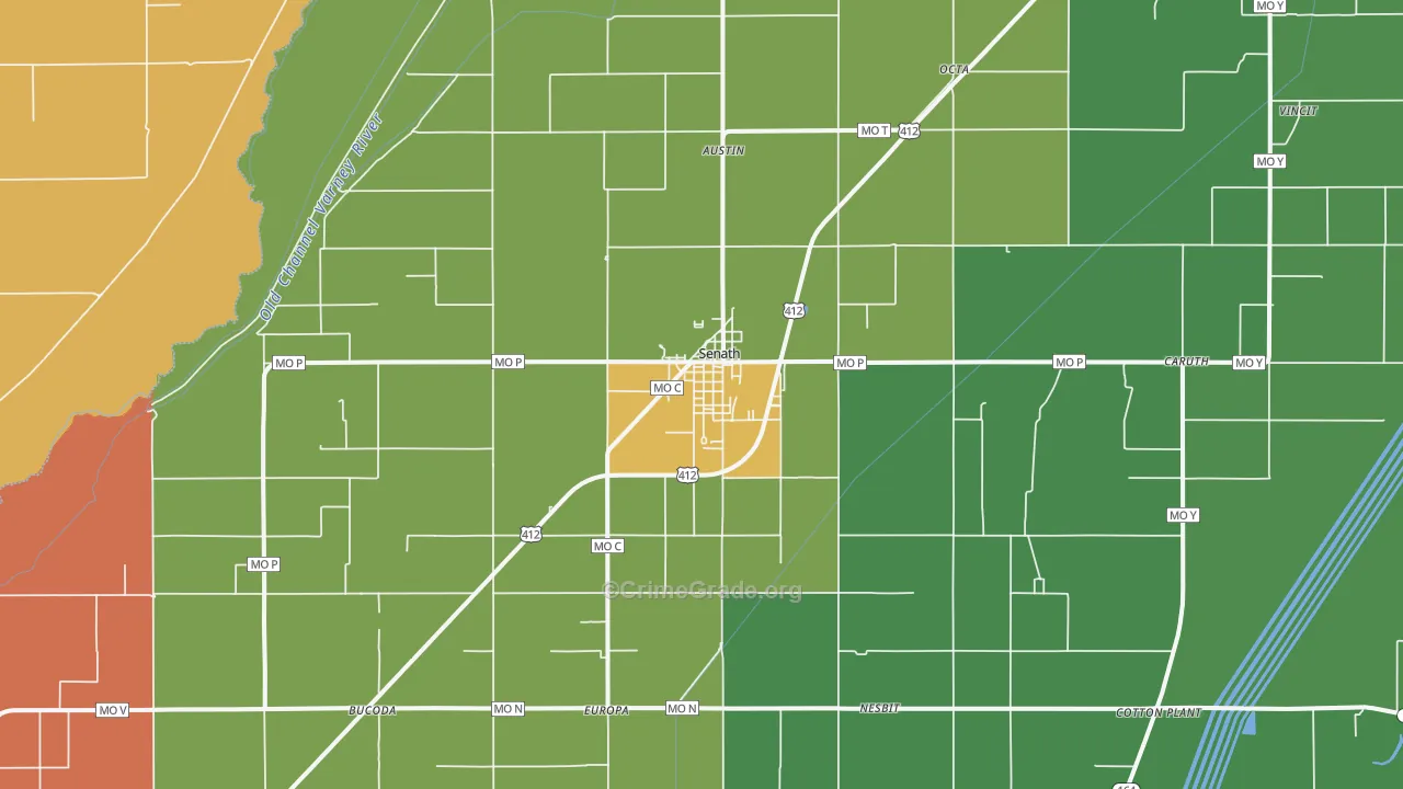 Senath, MO Map of Vandalism Rates