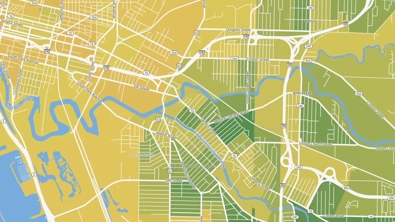 Seneca, Buffalo, NY Map of Vandalism Rates
