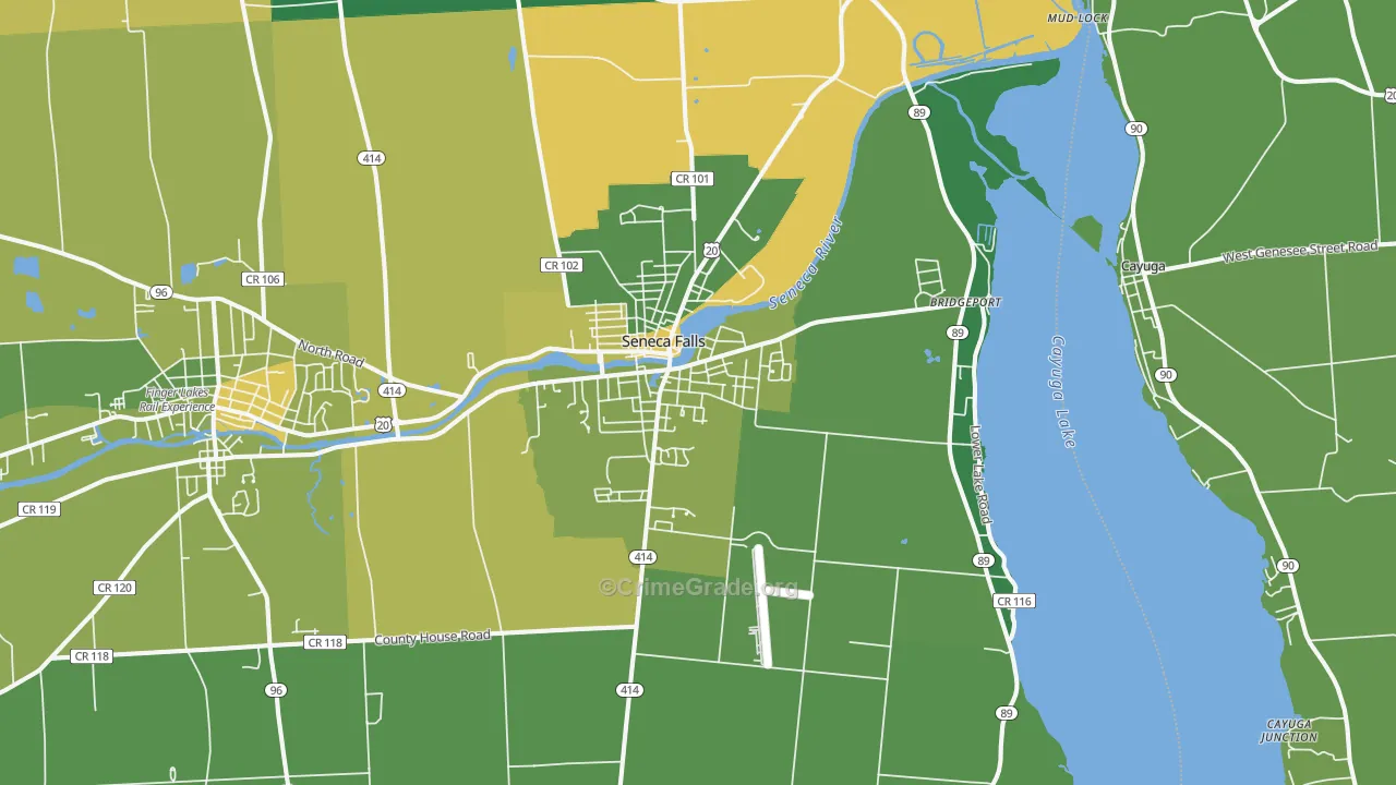 Seneca Falls, NY Map of Vandalism Rates