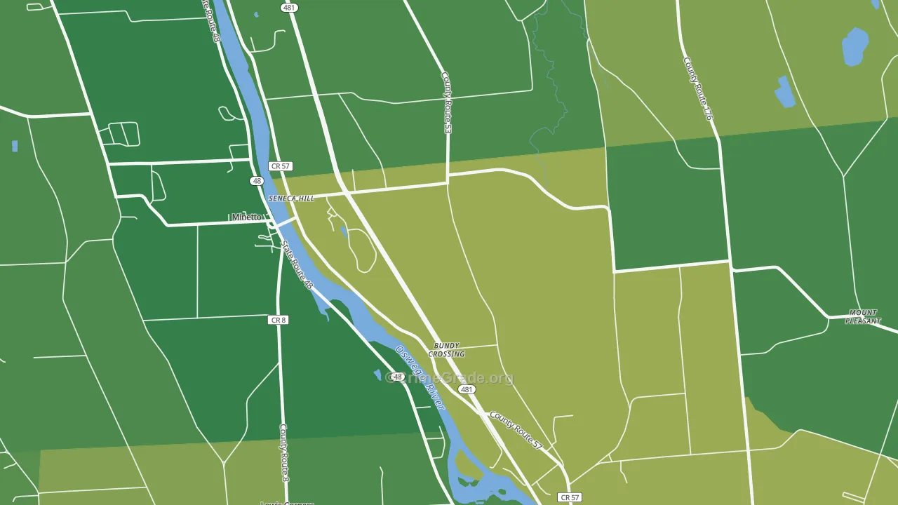 Seneca Hill, NY Map of Vandalism Rates