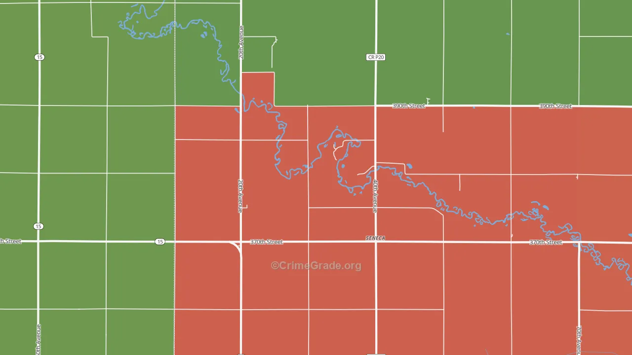 Seneca, IA Map of Vandalism Rates