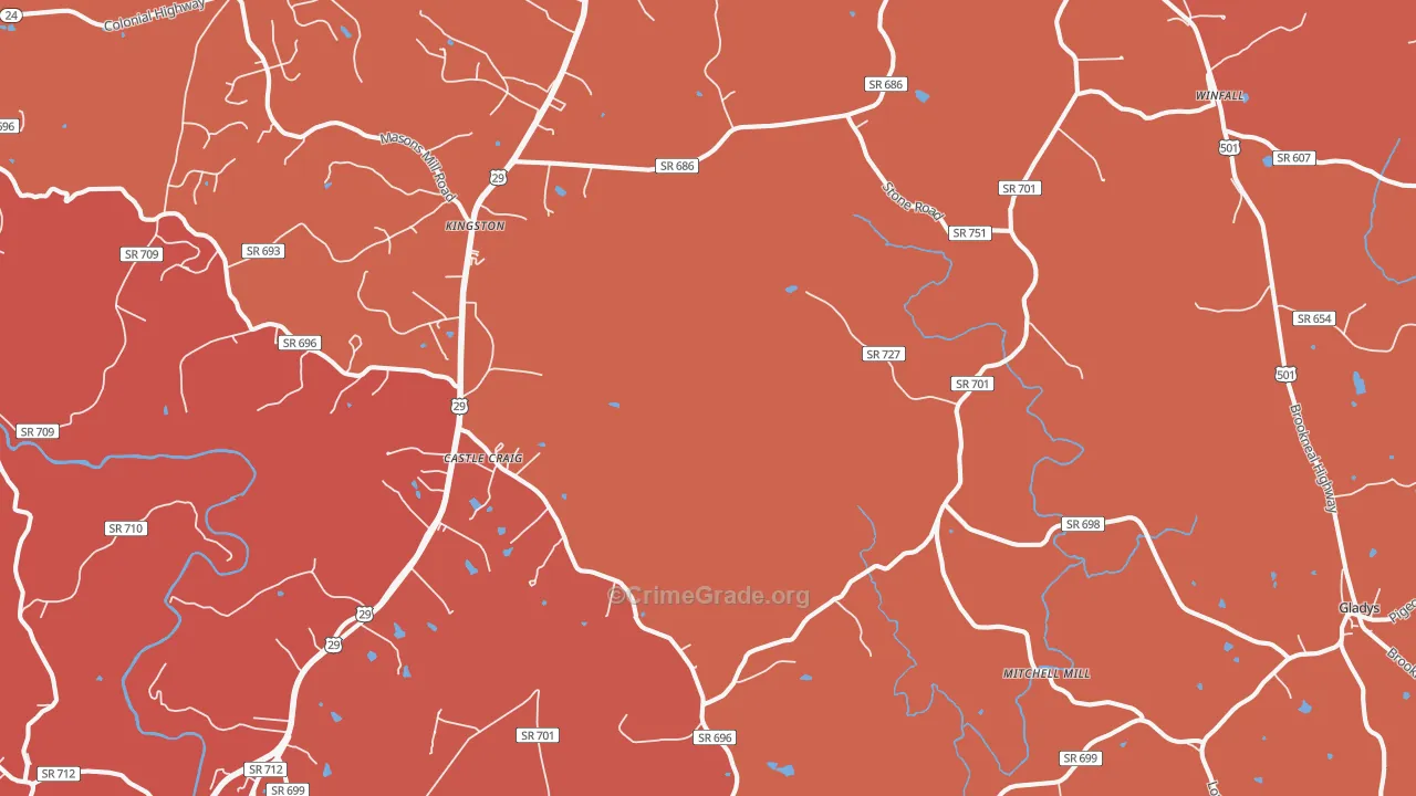 Seneca, VA Map of Vandalism Rates