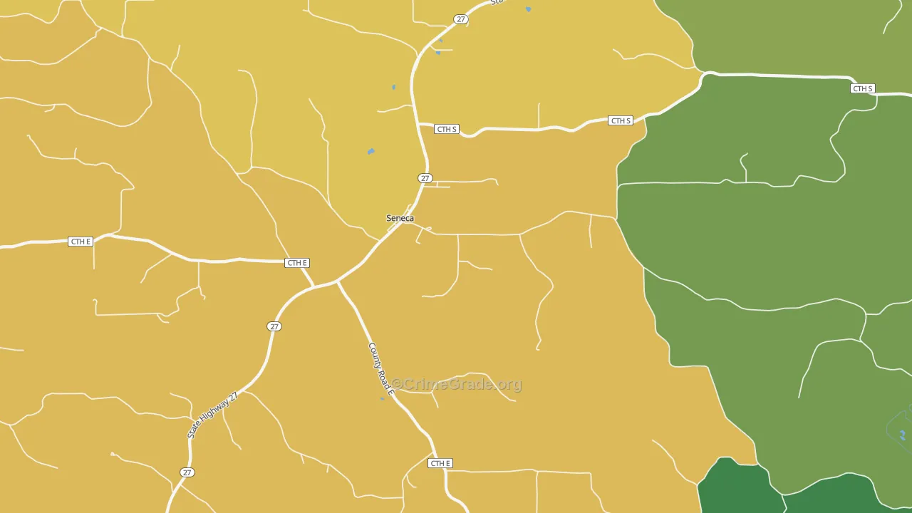 Seneca, WI Map of Vandalism Rates