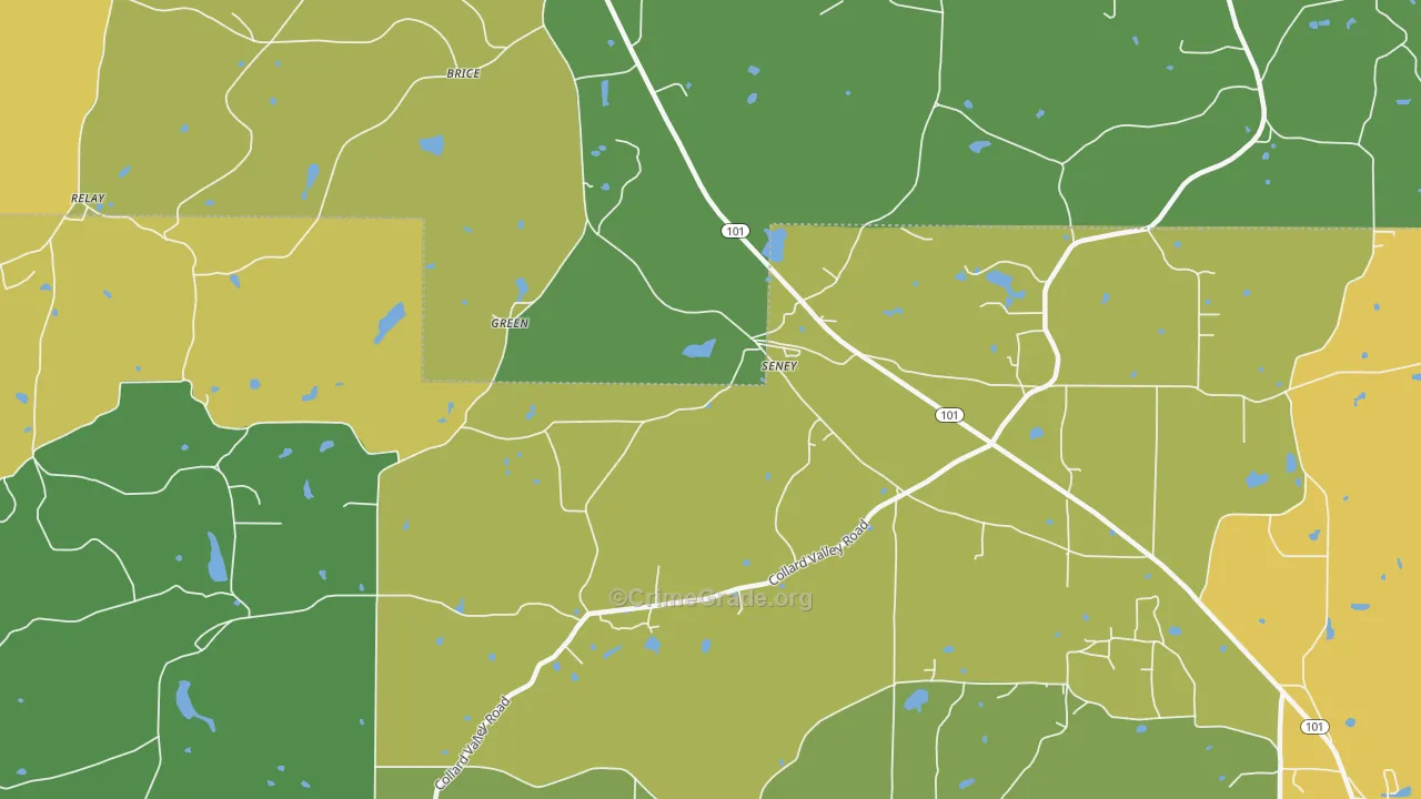 Seney, GA Map of Vandalism Rates