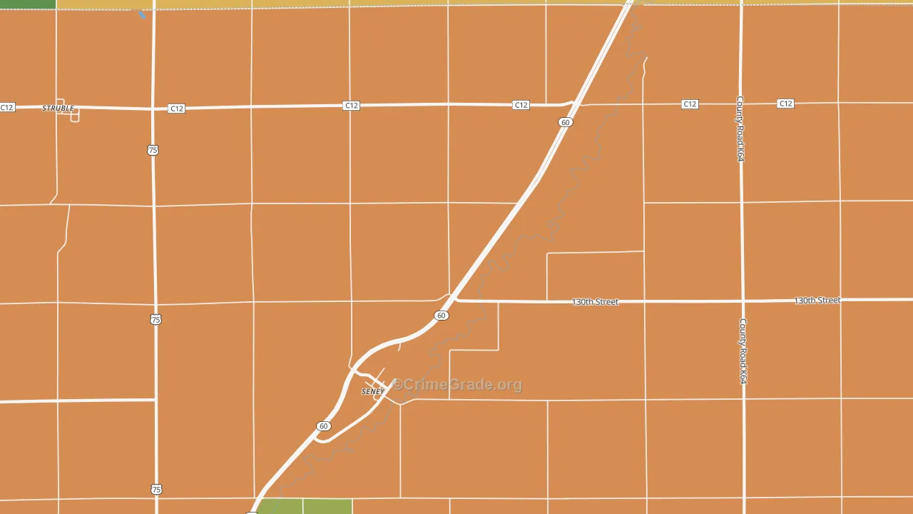 Seney, IA Map of Vandalism Rates