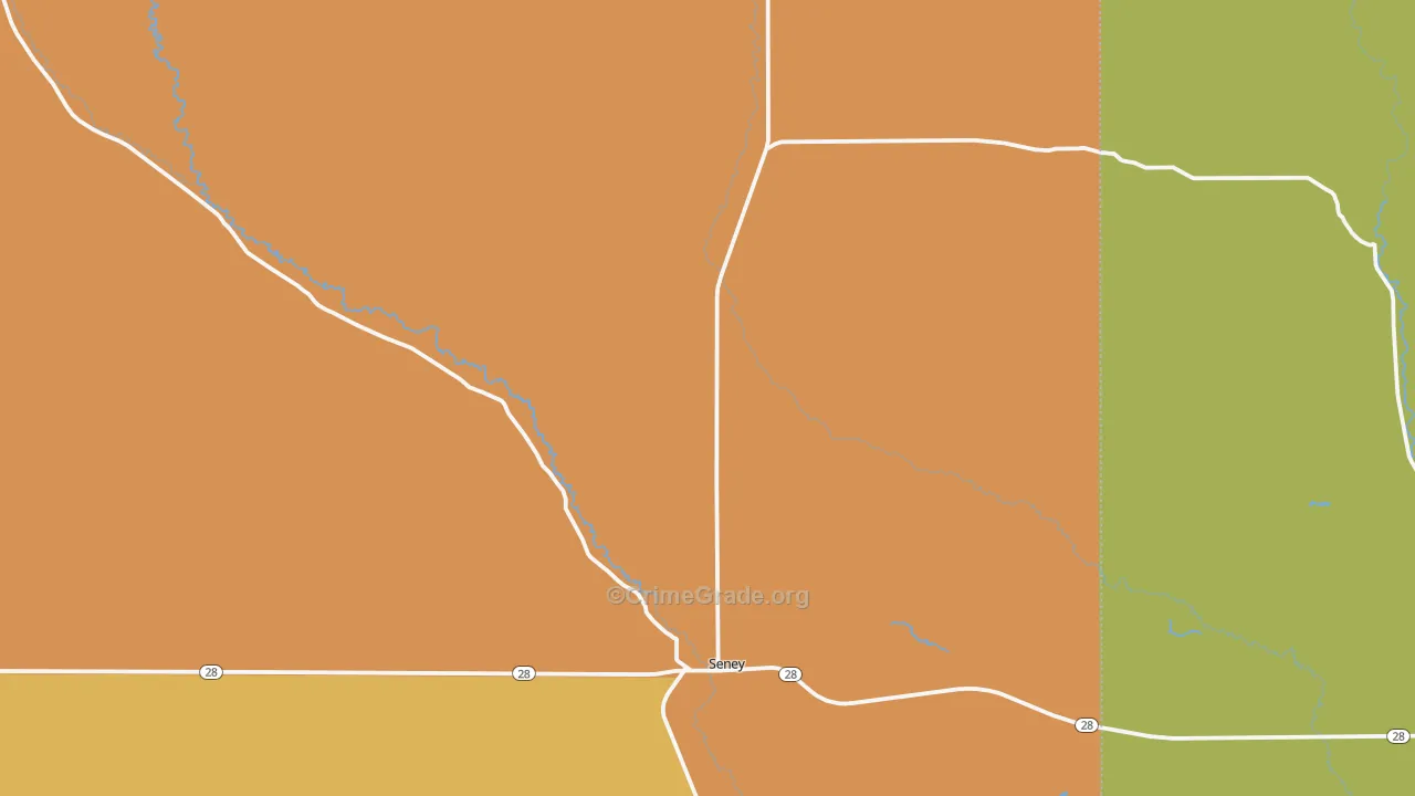 Seney, MI Map of Vandalism Rates