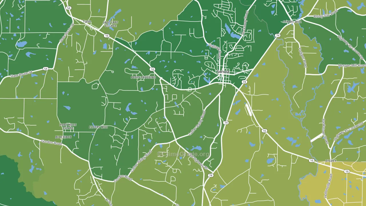 Senoia, GA Map of Vandalism Rates