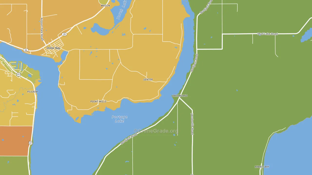 Senter, MI Map of Vandalism Rates