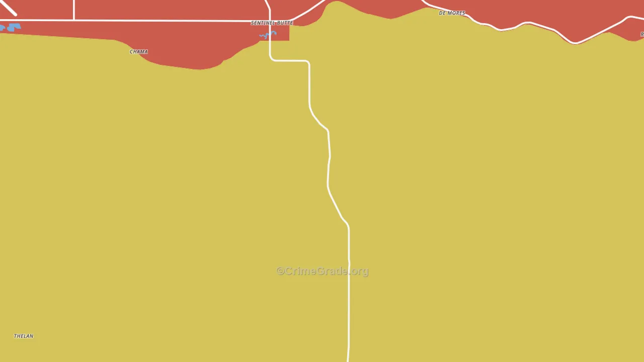 Sentinel Butte, ND Map of Vandalism Rates