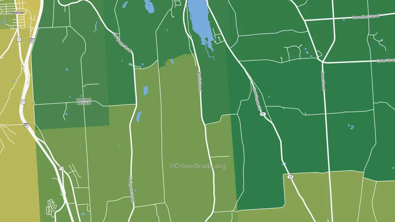 Sentinel Heights, NY Map of Vandalism Rates