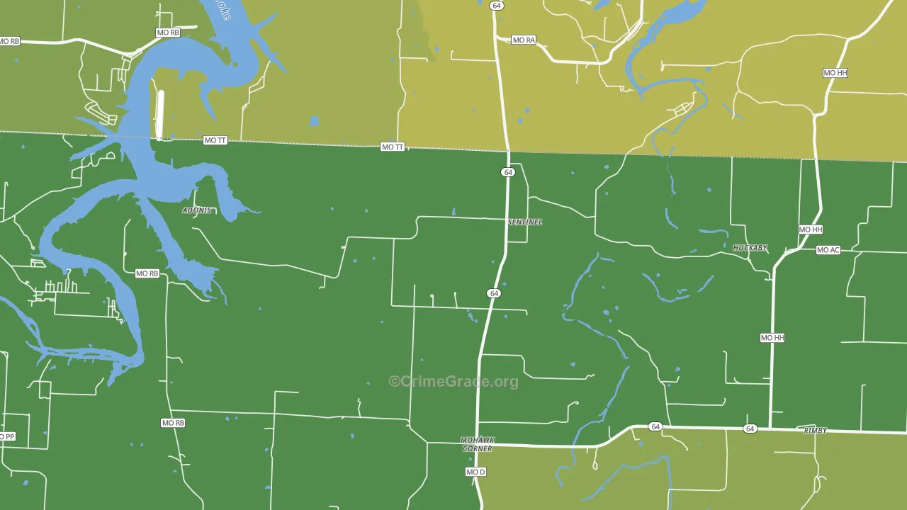 Sentinel, MO Map of Vandalism Rates
