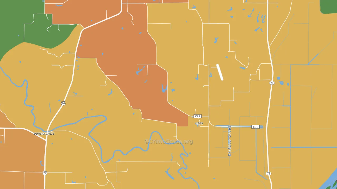 Sepo, IL Map of Vandalism Rates