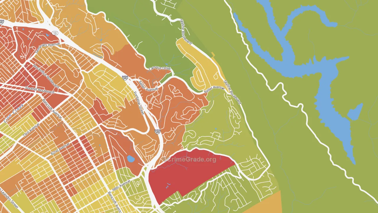 Sequoyah, Oakland, CA Map of Vandalism Rates