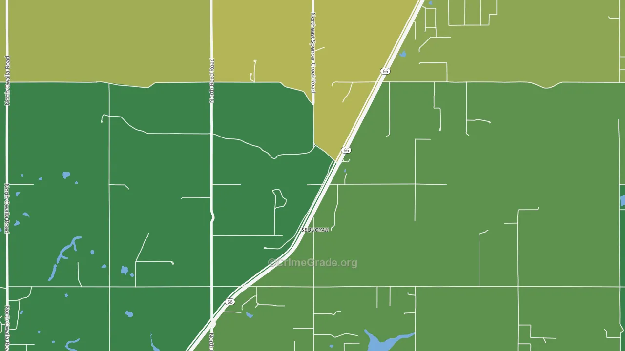 Sequoyah, OK Map of Vandalism Rates