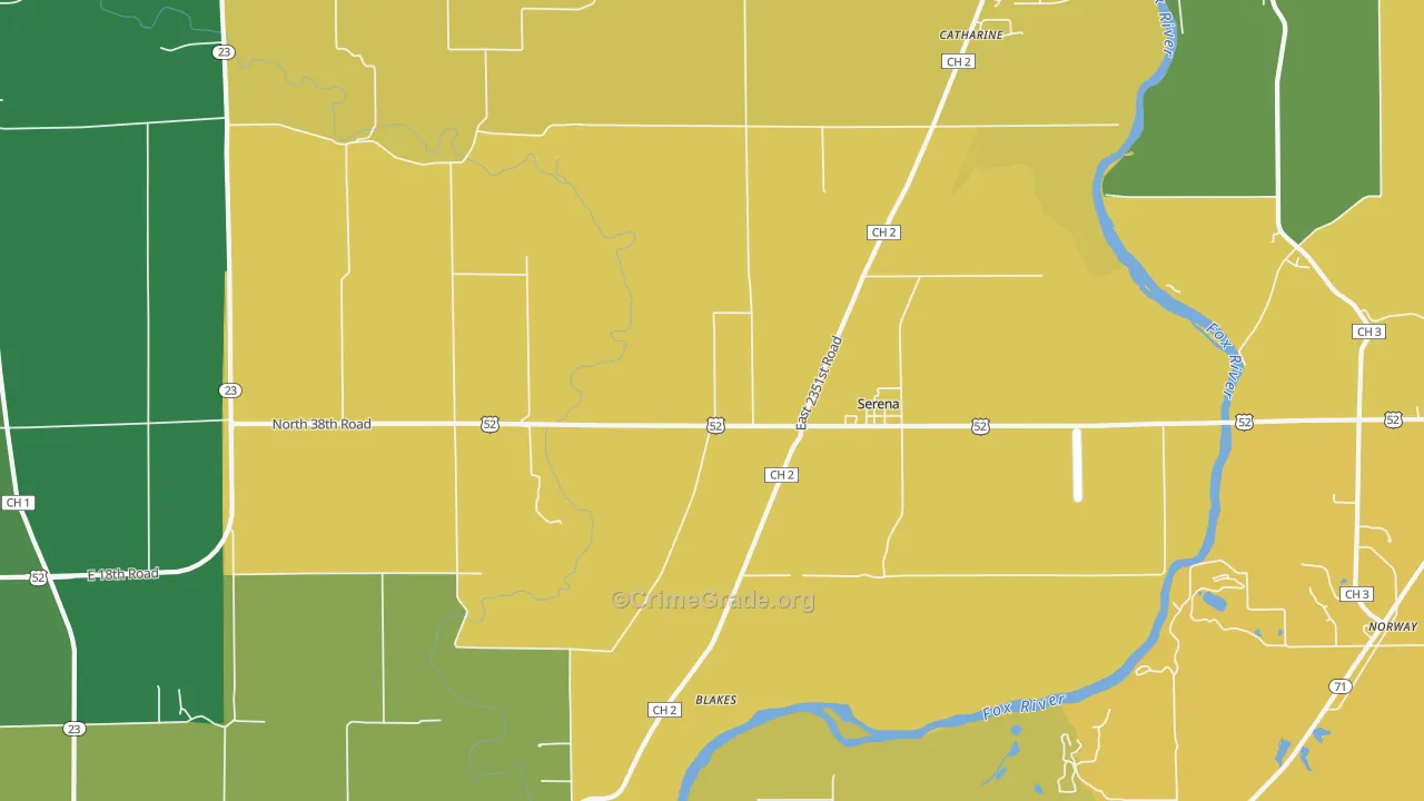 Serena, IL Map of Vandalism Rates