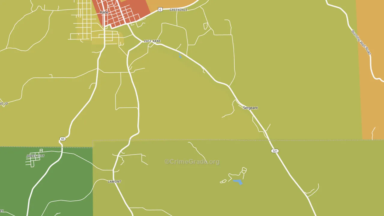 Sergeant, PA Map of Vandalism Rates