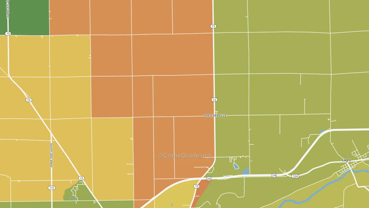 Servia, IN Map of Vandalism Rates