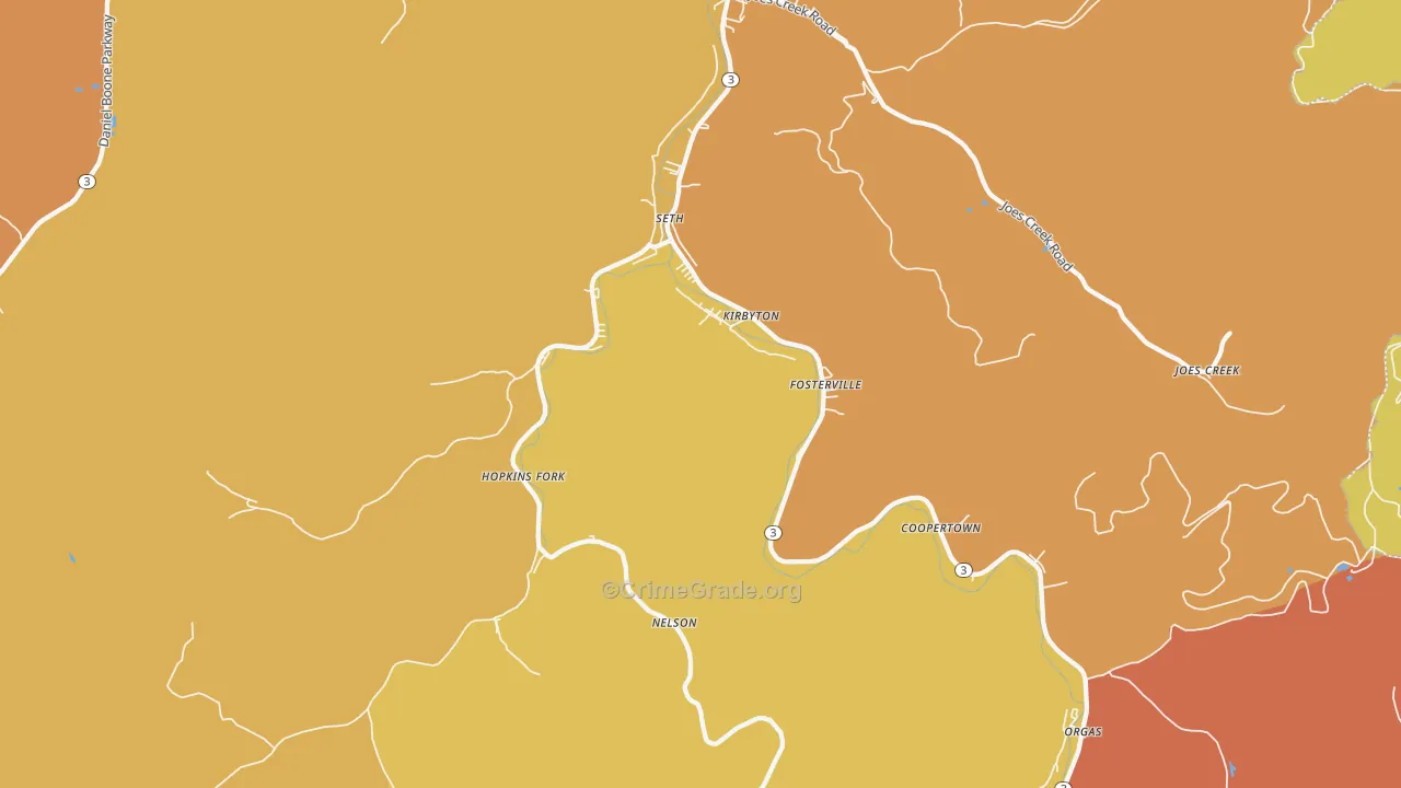 Seth, WV Map of Vandalism Rates