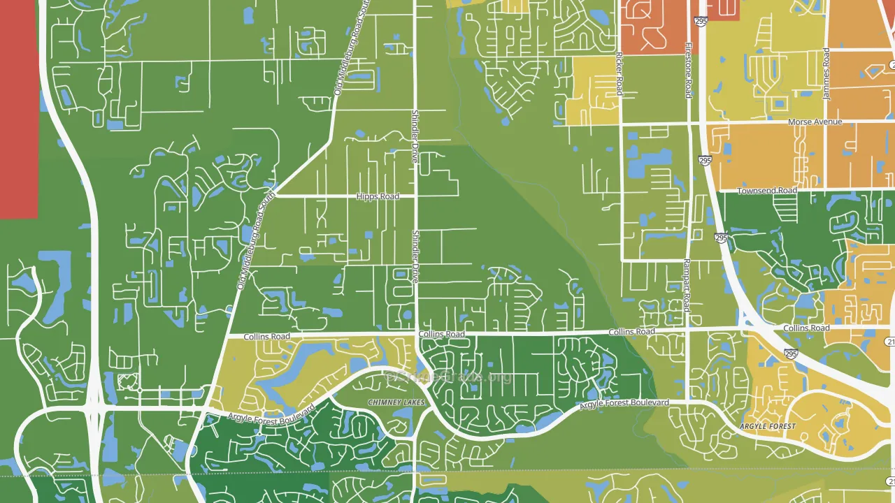 Settlers Landing, Jacksonville, FL Map of Vandalism Rates