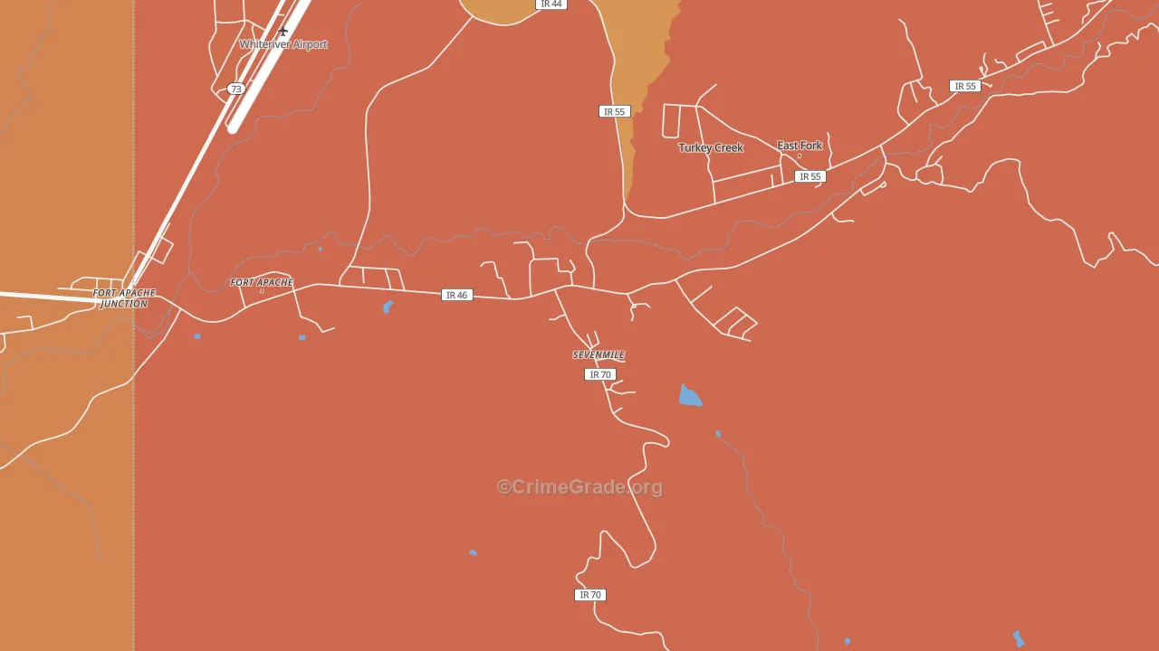 Seven Mile, AZ Map of Vandalism Rates