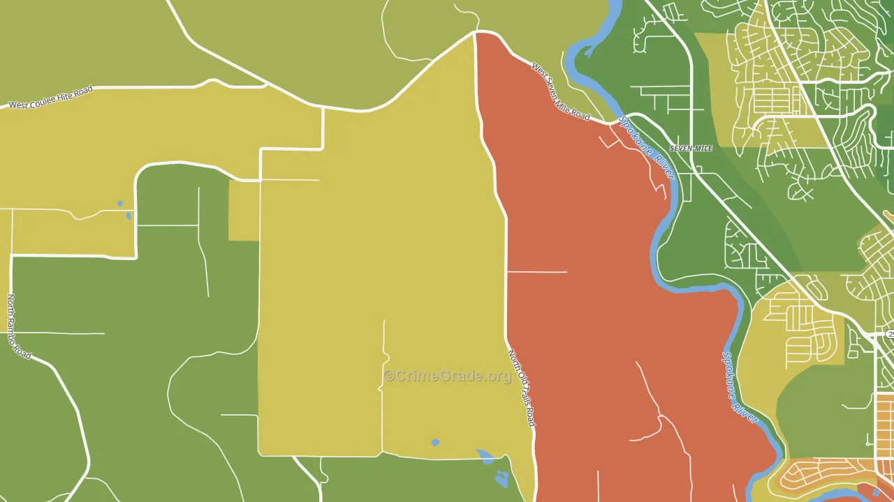 Seven Mile, WA Map of Vandalism Rates