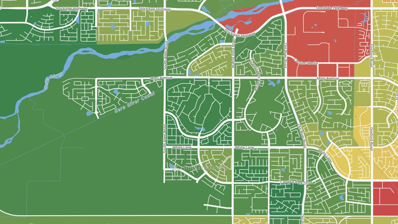 Seven Oaks at Grand Island, Bakersfield, CA Map of Vandalism Rates