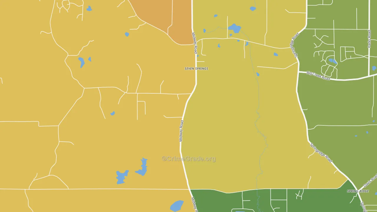 Seven Springs, MS Map of Vandalism Rates