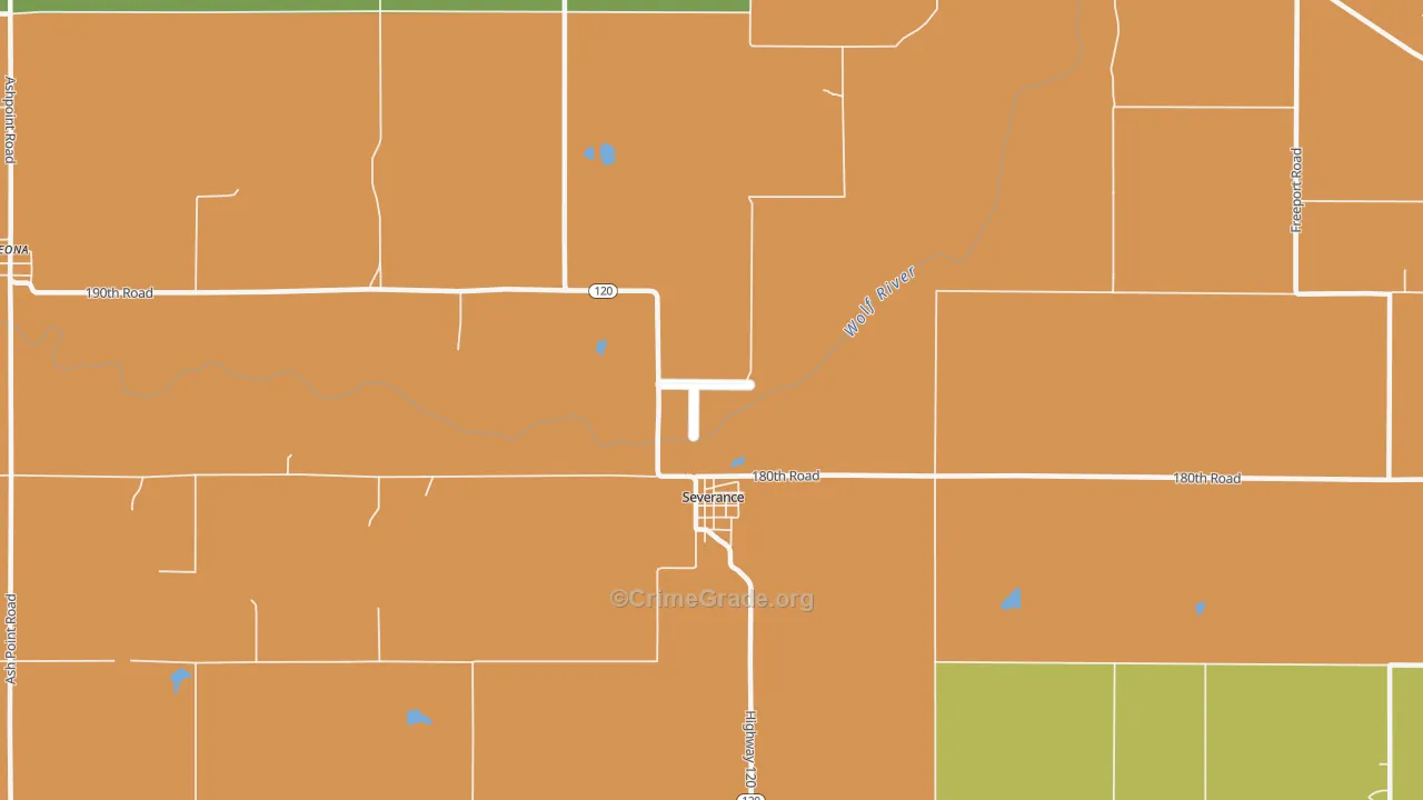 Severance, KS Map of Vandalism Rates