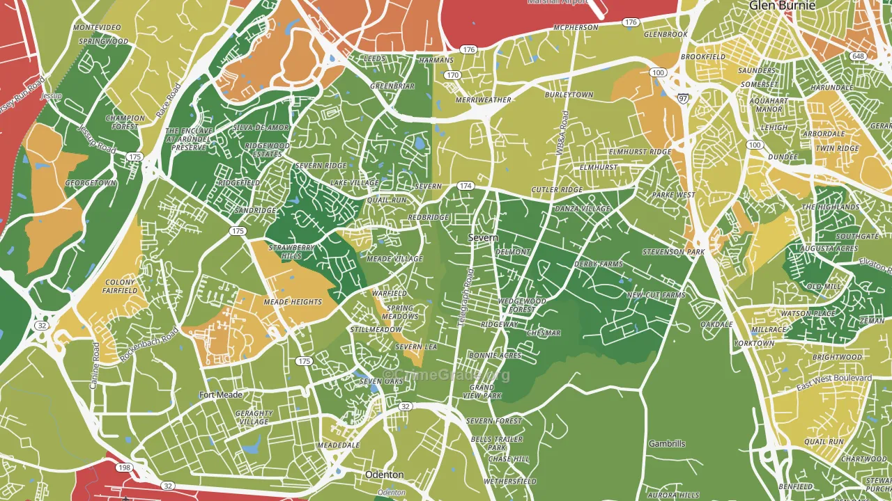 Severn, MD Map of Vandalism Rates