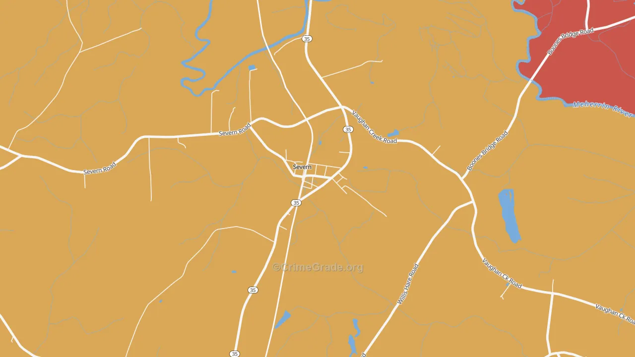 Severn, NC Map of Vandalism Rates