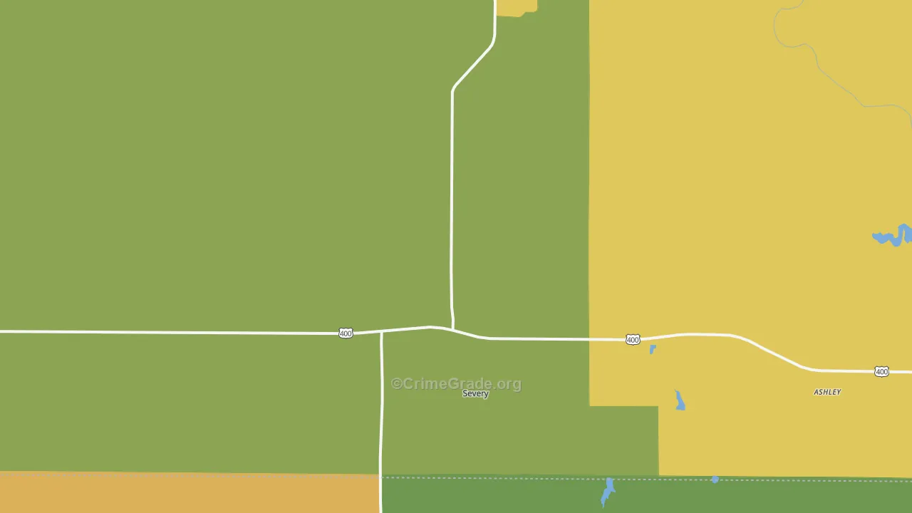 Severy, KS Map of Vandalism Rates