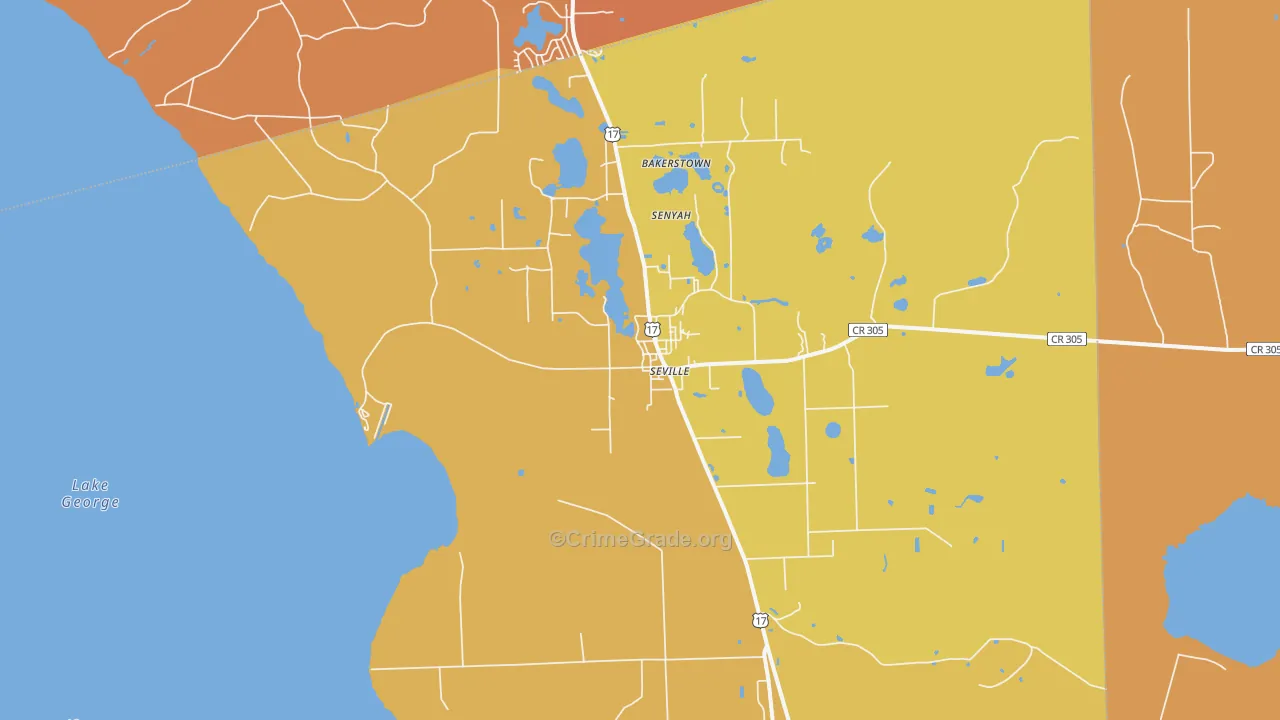 Seville, FL Map of Vandalism Rates