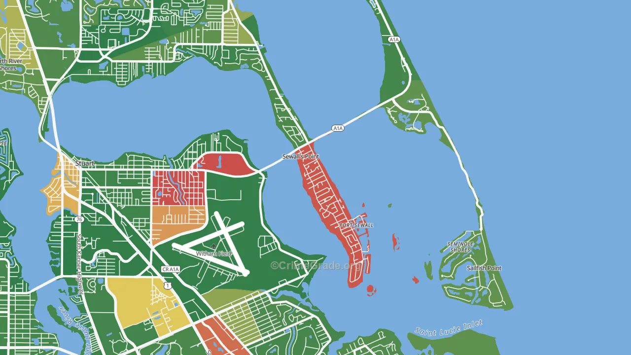 Sewalls Point, FL Map of Vandalism Rates