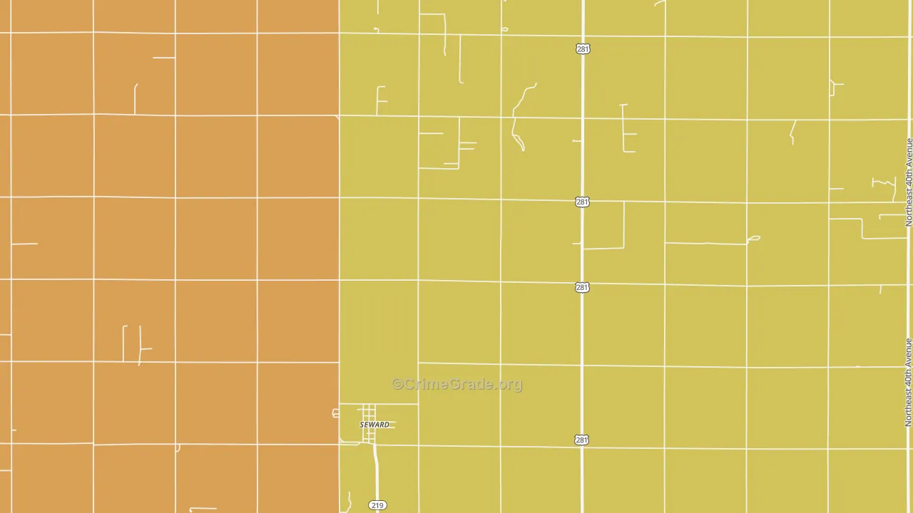 Seward, KS Map of Vandalism Rates