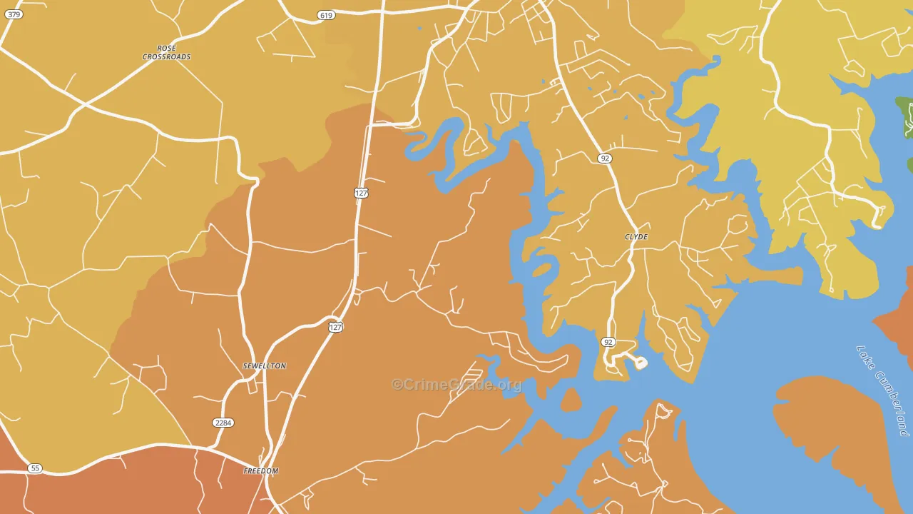 Sewellton, KY Map of Vandalism Rates