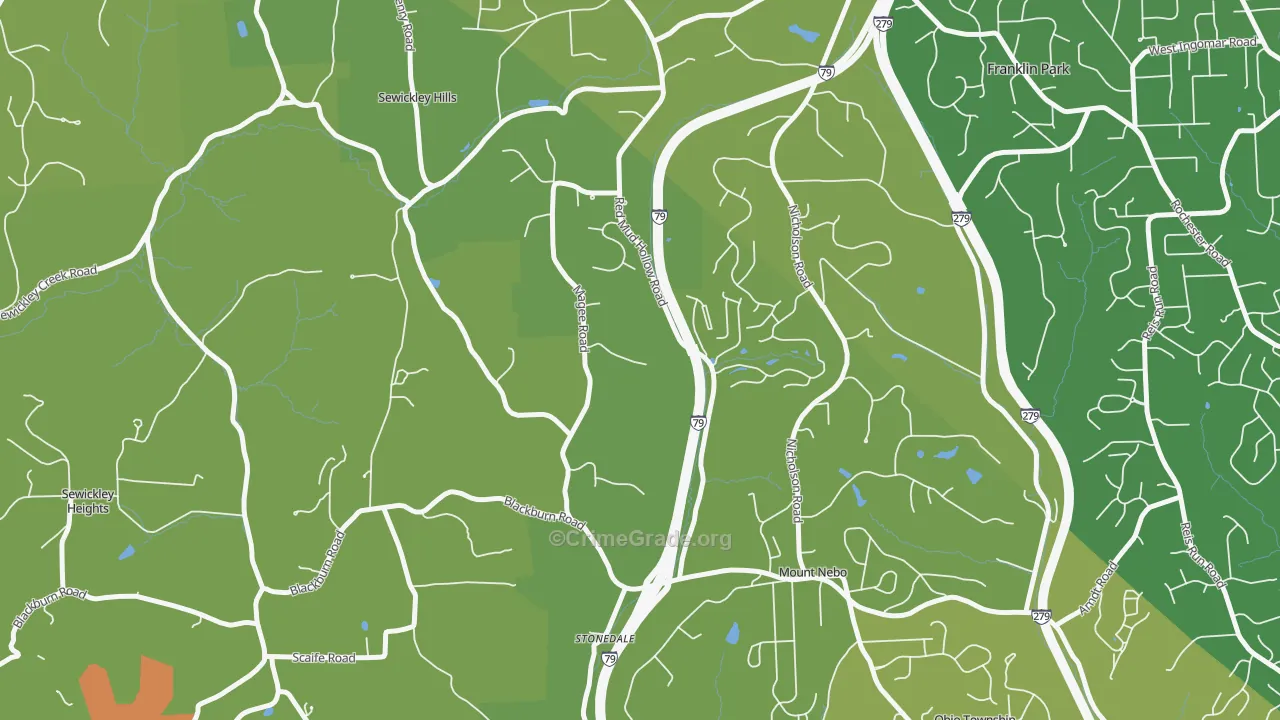 Sewickley Hills, PA Map of Vandalism Rates