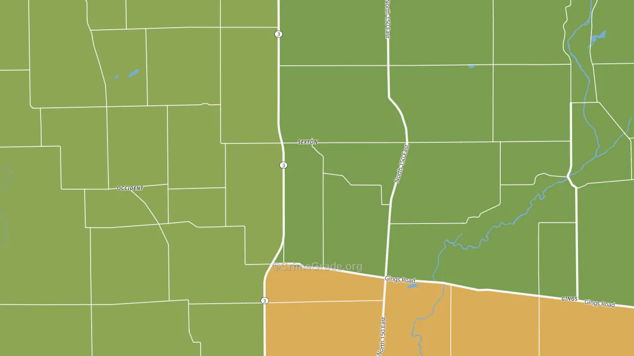 Sexton, IN Map of Vandalism Rates