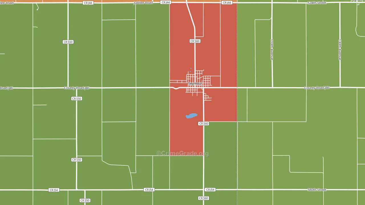 Seymour, IA Map of Vandalism Rates