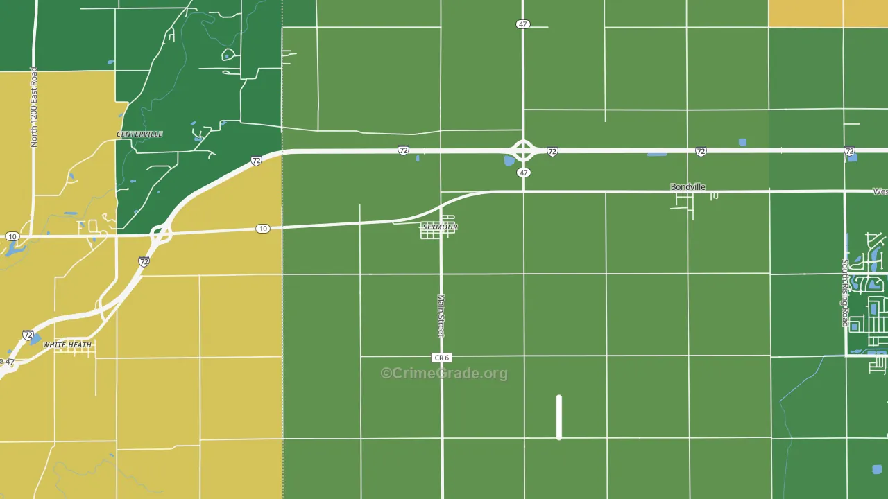 Seymour, IL Map of Vandalism Rates