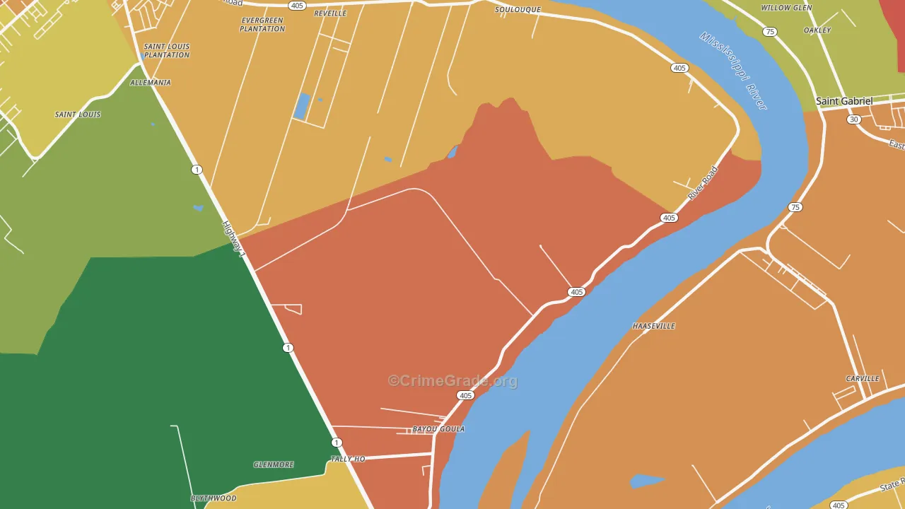 Seymourville, LA Map of Vandalism Rates