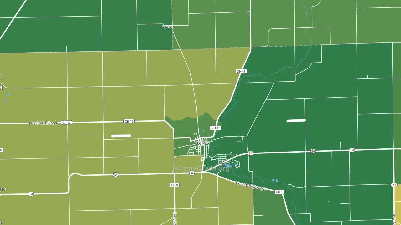 Shabbona Grove, IL Map of Vandalism Rates