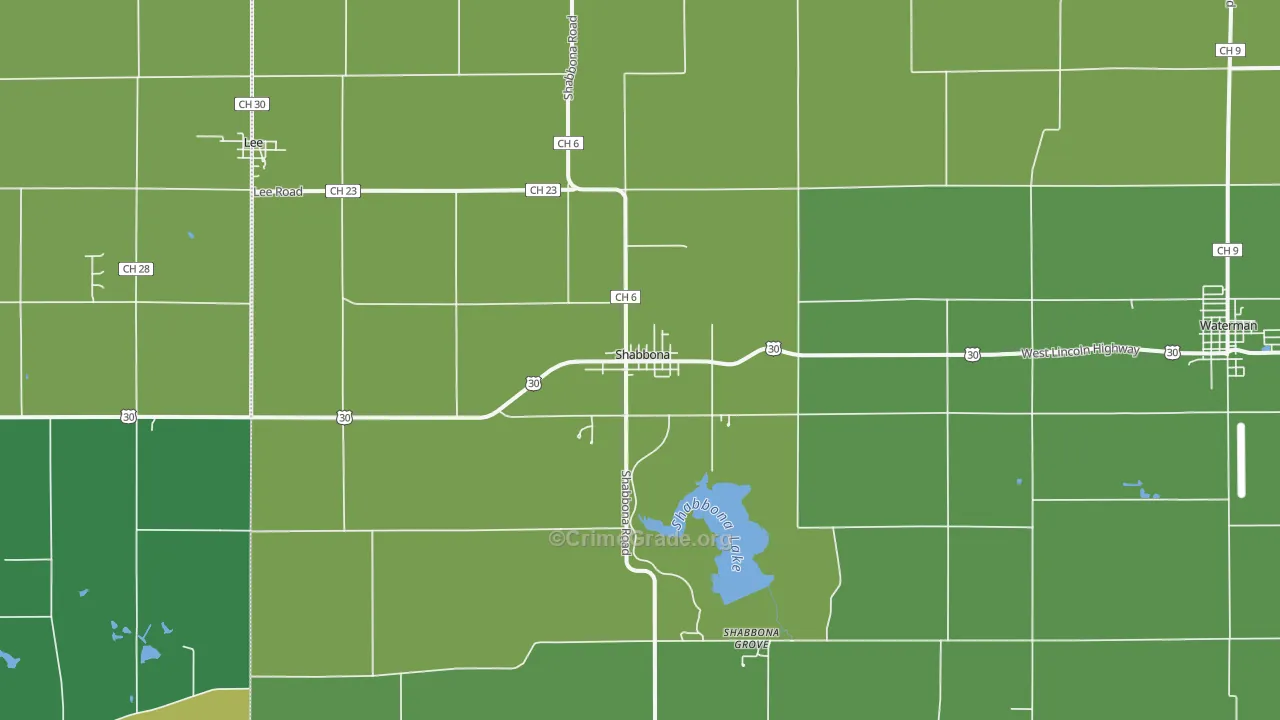 Shabbona, IL Map of Vandalism Rates