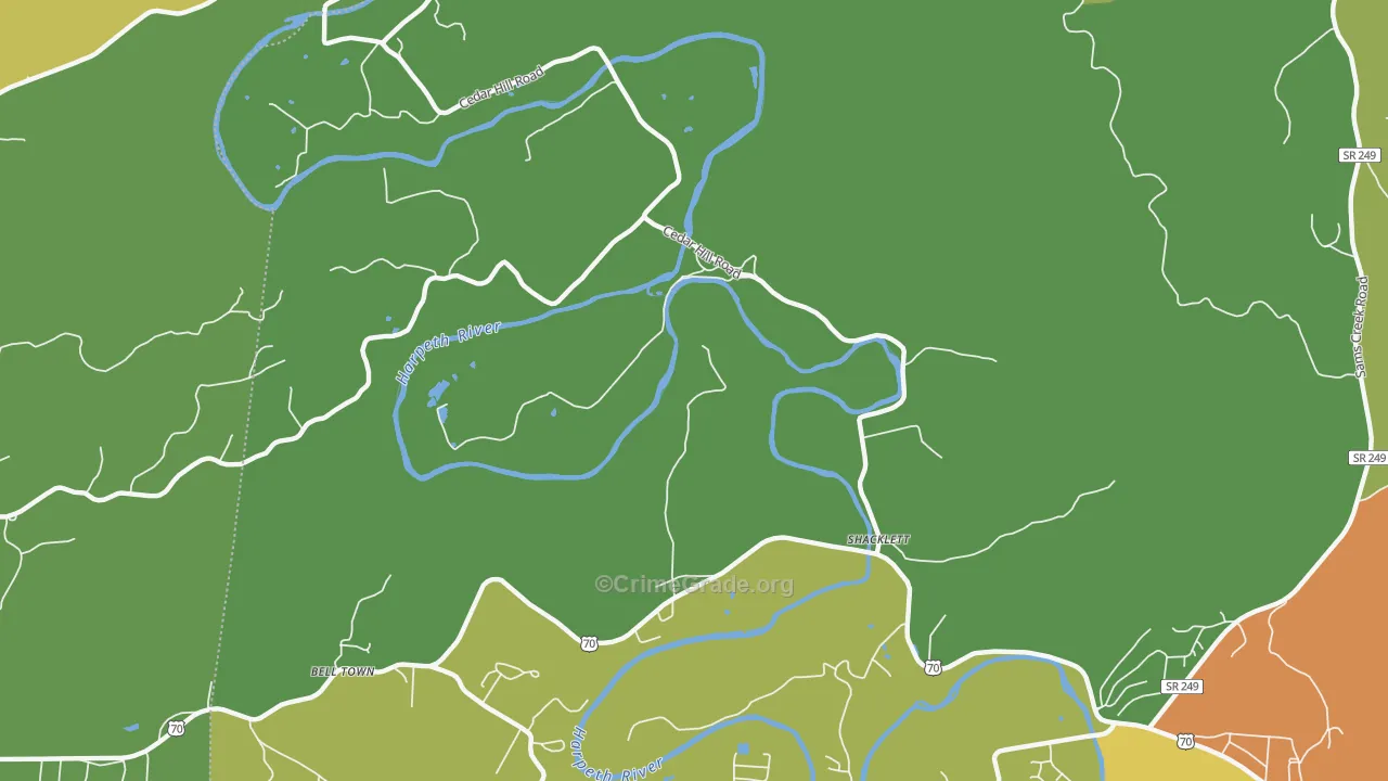 Shacklett, TN Map of Vandalism Rates