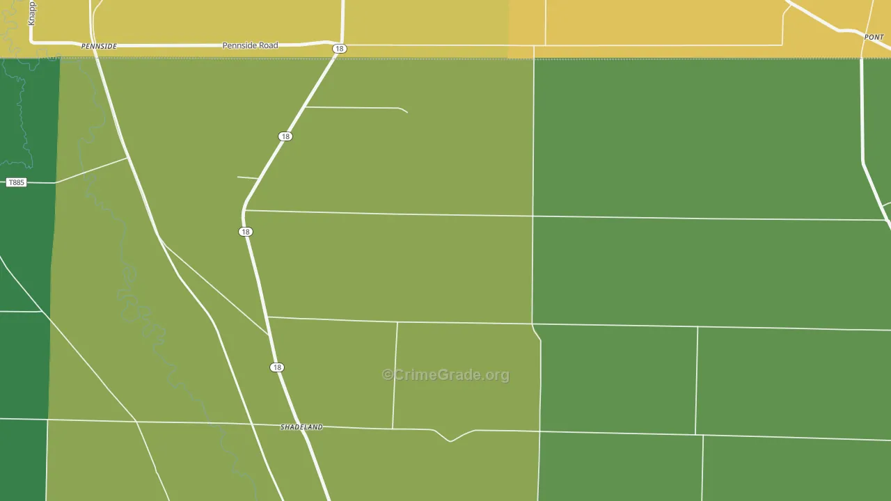 Shadeland, PA Map of Vandalism Rates