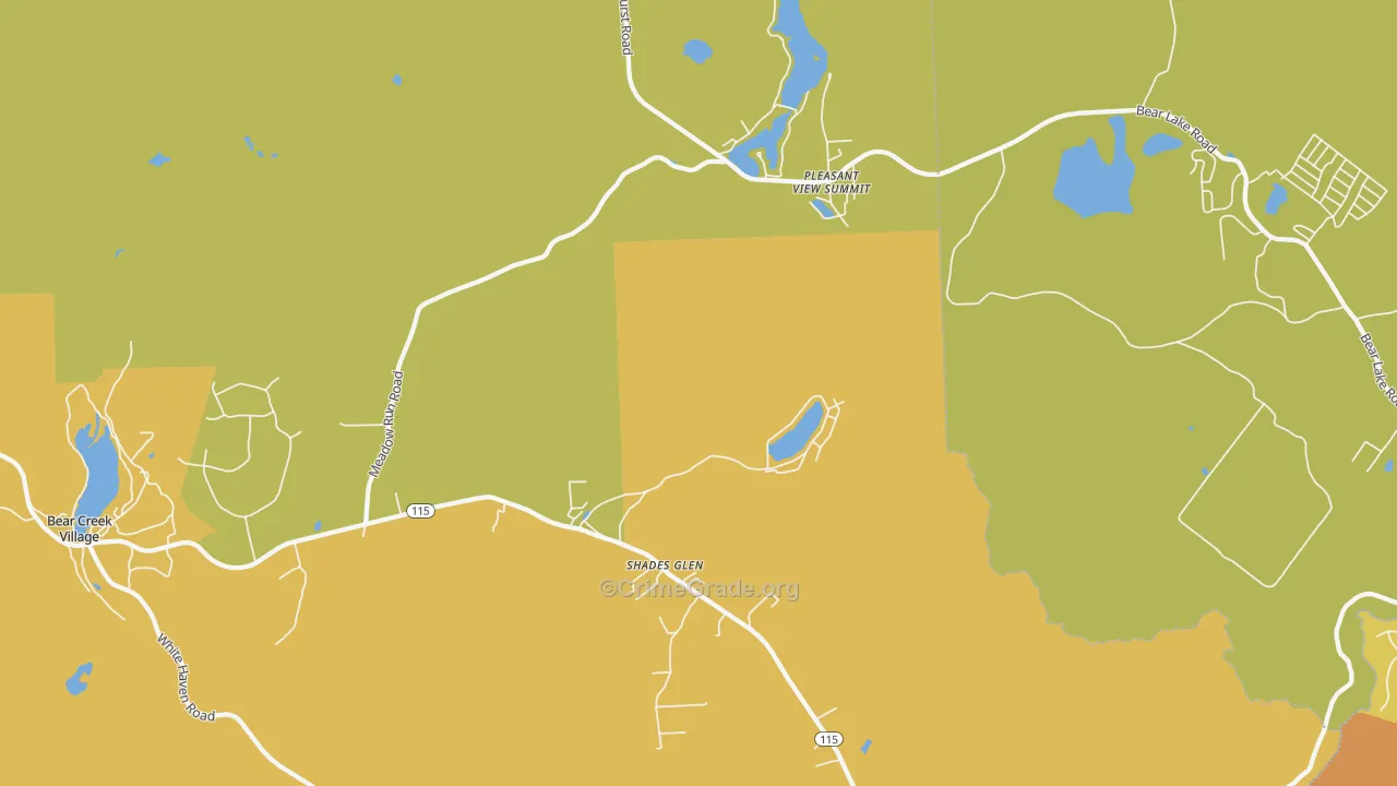 Shades Glen, PA Map of Vandalism Rates